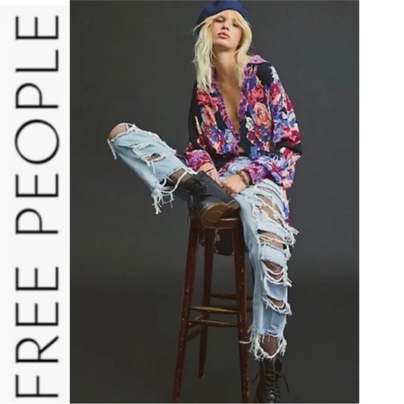 FREE PEOPLE - SIZE XS - BRUNCH A BUNCH FLORAL TUNIC TOP DRESS - VIBRANT - B17 - Picture 3 of 16